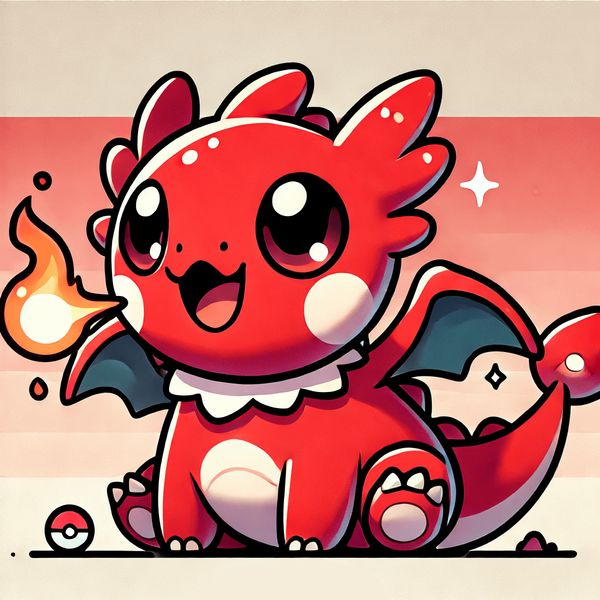 Cute red dragon